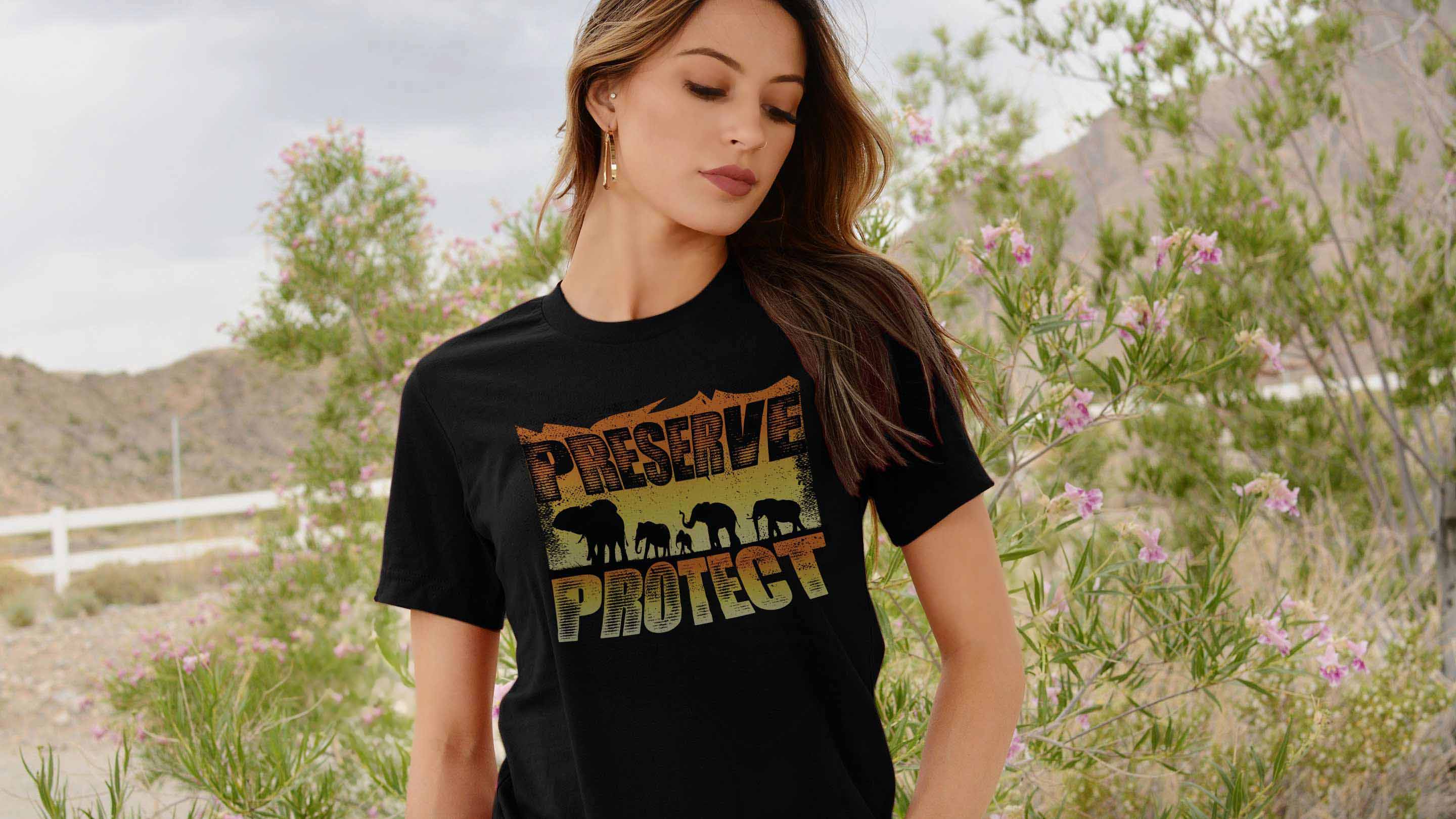 womans-vintage-african-sunset-black-comfort-shirt-116a-tshirt-Lstyle-GirlWithFlowers