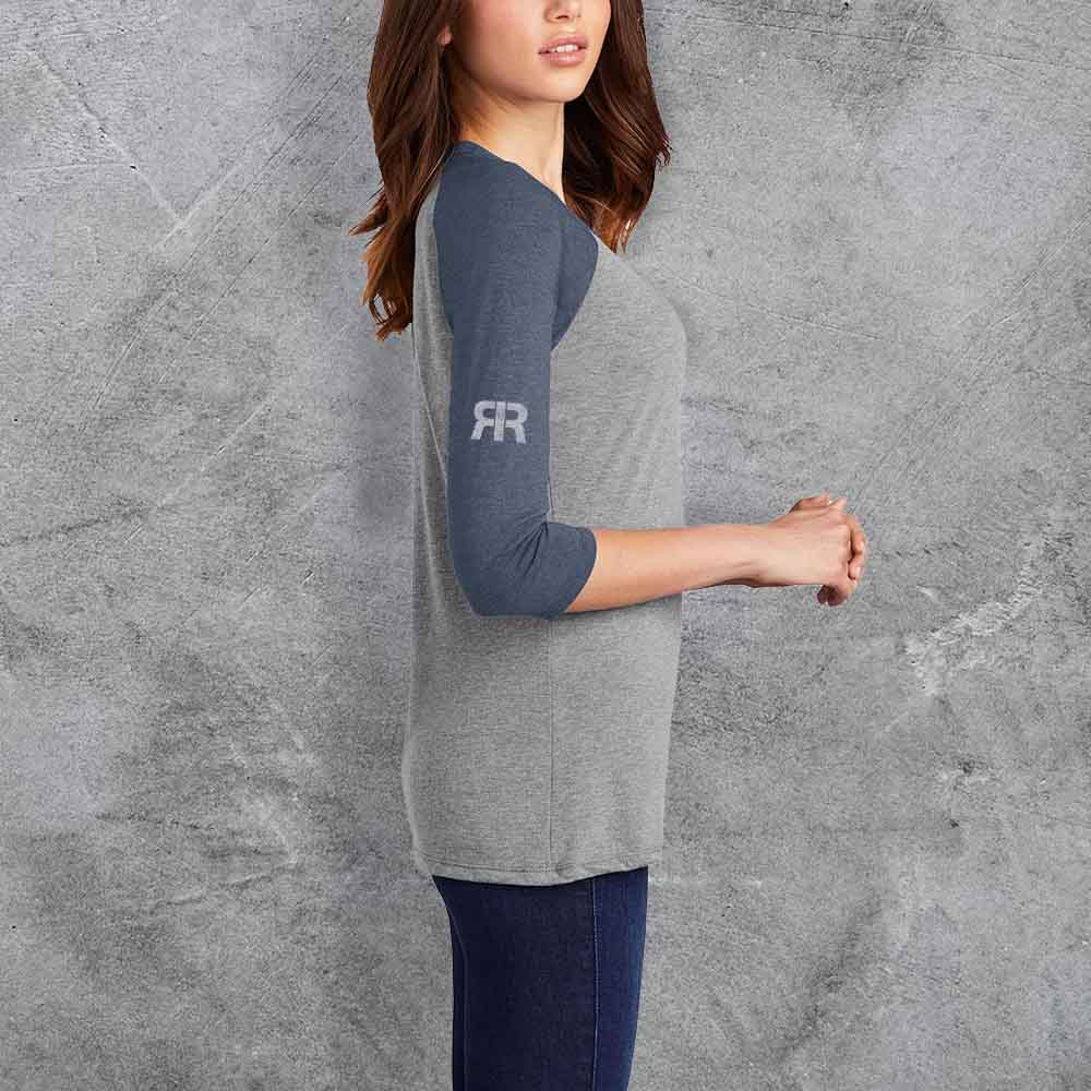 women-raglan-three-quarter-sleeve-navy-gray-frost-comfort-shirt-side-110A